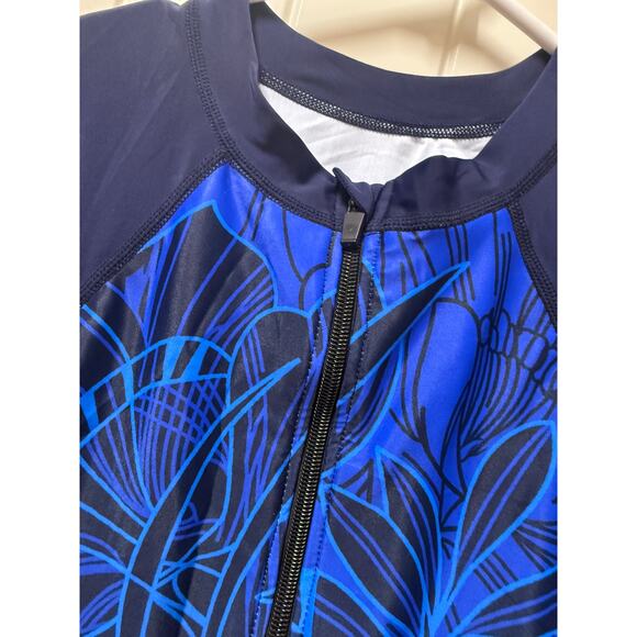 Women's Long Sleeve Rash Guard UV Protection Zipper One Piece Swimsuit Large - Picture 6 of 6